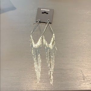Dangling silver earrings